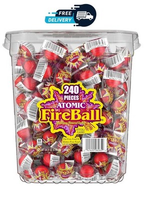 Wonka Atomic Fireball Candy Cinnamon Flavor Individually Wrapped 7.5 G 240 Ct