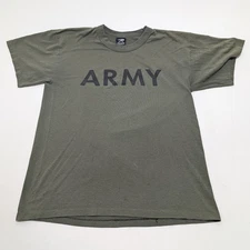 Vintage 1990s Army Single Stitch Logo T Shirt USA Made Green SZ L