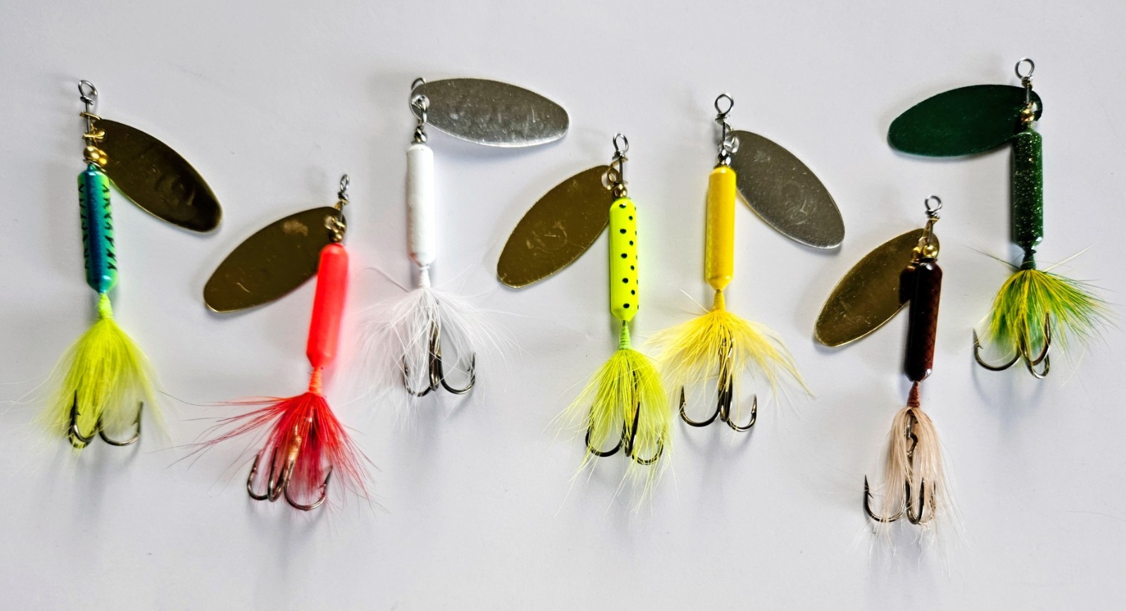 (7) Worden's Rooster Tail Inline Spinners 1/4 oz 2-3/4" 7 Colors In Set New - Image 12