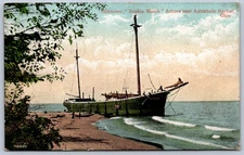 K42/ Ashtabula Harbor Ohio Postcard c10 "Sophia Minch" Schooner Ship Wreck 478