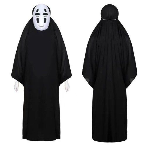 Spirited Away No Face Men Cosplay Costume Mask Gloves Outfit Set Party Kid Adult - Picture 3 of 11