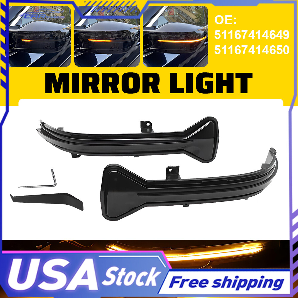Dynamic Amber Mirror LED Lamp Turn Signal Light For BMW 7 Series G11 G12 2016-22
