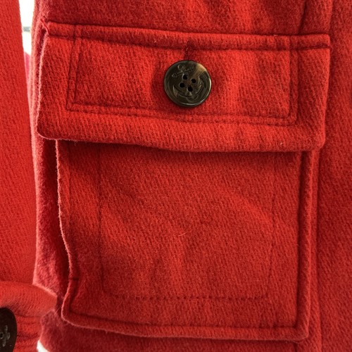AMERICAN EAGLE Cappotto Giacca Donna Taglia Media Pea Coat Misto Lana Rosso - Foto 6 di 10