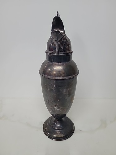 Vtg Restoration Hardware Silver Plated Cocktail Martini Shaker Rooster Bar Ware. - Picture 5 of 12