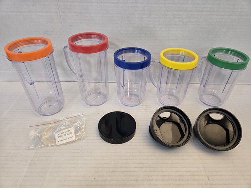 NEW Magic Bullet Blender Mugs Cups Lip Rings & Lids Replacement FREE SHIPPING - Picture 8 of 8