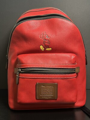 coach academy backpack leather Disney X Coach Academy red leather Backpack Mickey 78564