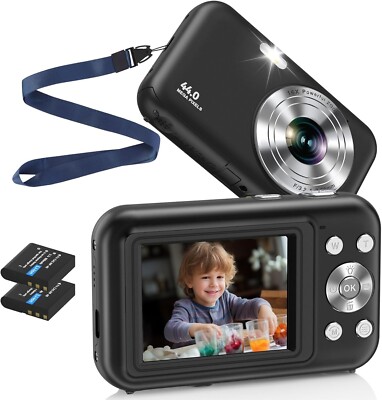 Kompaktkameras Digital FHD 1080P 44MP, Mini Vintage Vlogging Kamera mit 2,4'' L