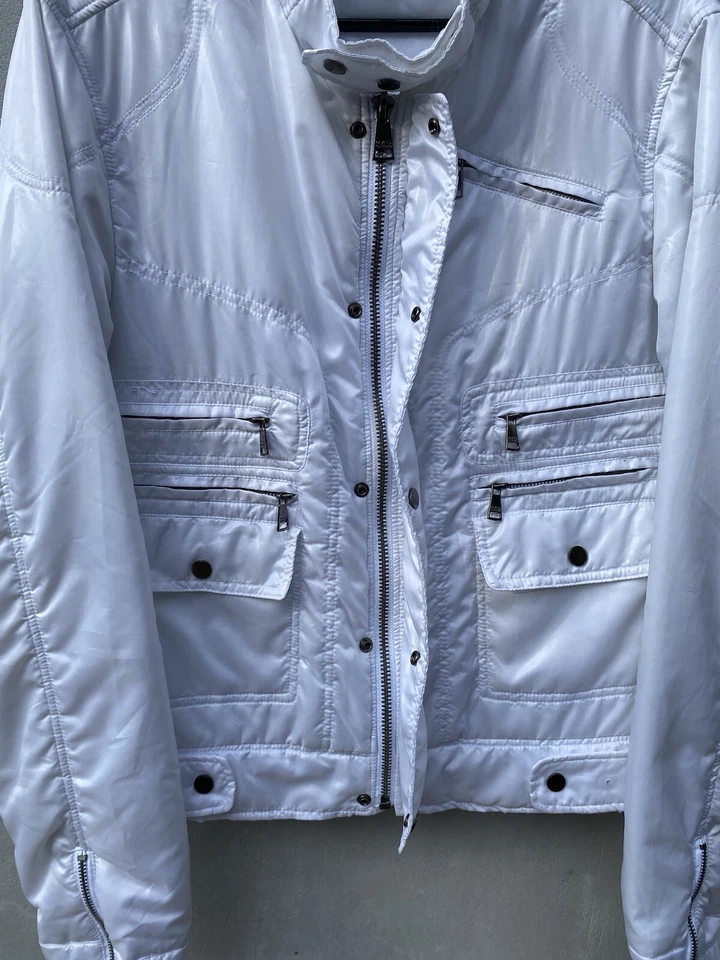 Chaqueta Bomber Dolce & Gabbana Vintage Blanca Multi Bolsillo Talla M Foto 4 de 4