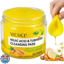 Turmeric Kojic Acid Cleansing Pads 50 Counts, Turmeric Cleansing Pads, Turmer