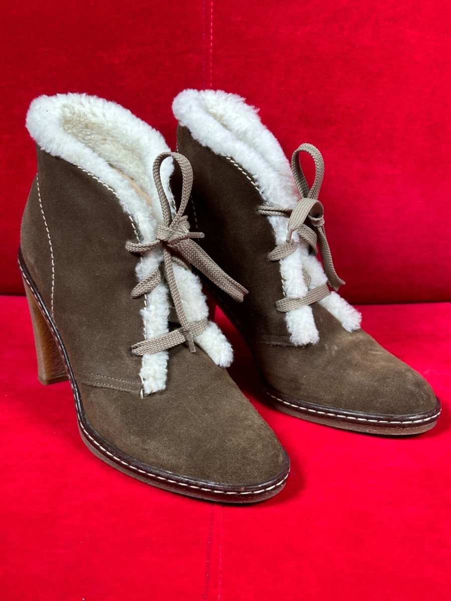 Suede Coach Boots COACH Jamie Sz Genuine Suede Shearling High Heel
