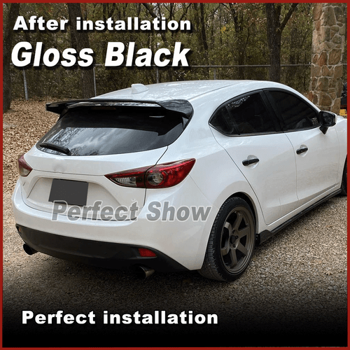 Passt für Mazda 3 Axela Schrägheck 14-17 Glanz Schwarz Dashspoiler Spoiler Lippe - Bild 6 von 11