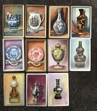 Vase Clock Silver Porcelain Object Vintage Old Retro Playing SWAP CARDS Set Lot