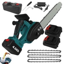 Motosega 12 Pollici Elettrosega con Oliatore 1200W Taglio legno 2 Batterie litio