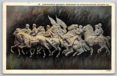 Postcard Confederate Memorial Monument Stone Mountain Atlanta, GA D20