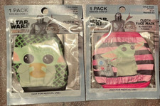 New LOT of 2 Packs Mandalorian Star Wars Child Masks Baby Yoda Reusable