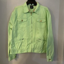 Lighthouse Apparel Women's Jacket Size Xxl Light Lime Green Cotton Gold Buttons