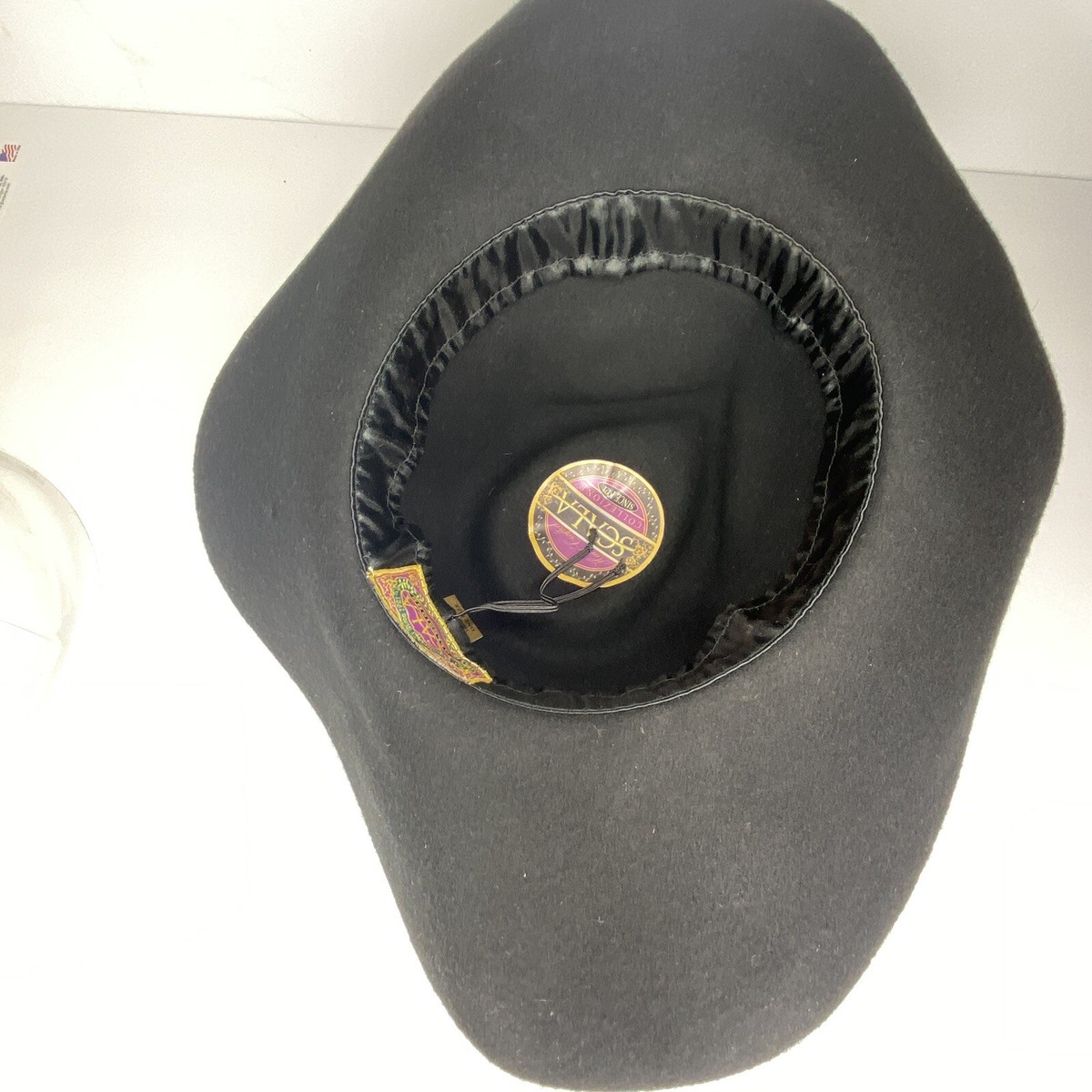 Vintage Scala Wool Felt Cowboy Hat Womens Black Concho Bead Western USA Made Black Felt Wool Cowboy Hat - Etsy main image 2