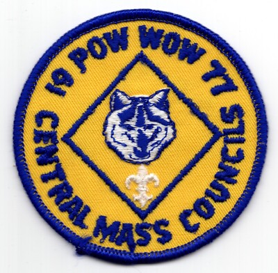 Boy Scout BSA 1977 Pow Wow Cub Wolf Central Massachusetts Councils Patch 3''