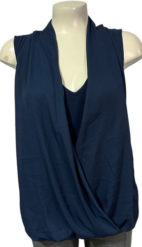 Grün Envelope Damen Top Bluse Größe L Drapiert Wickel Ausschnitt Karriere Sexy Party USA