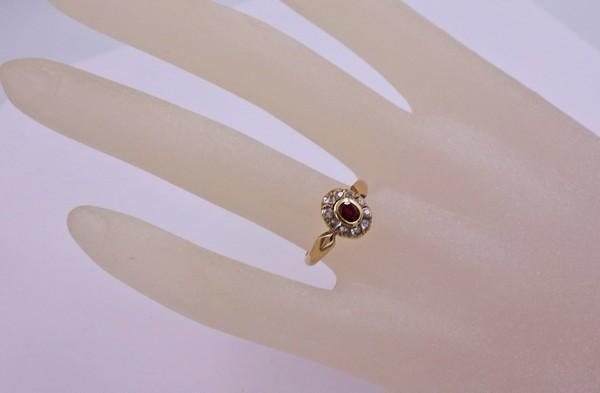 * Ruby ring ring with ruby brilliant diamond 0.40… - image 2