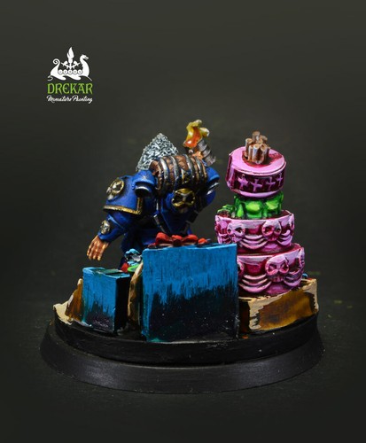 Grombrindal Space marine Dwarf 40 Years of White Dwarf RARE model Pro Painted - Picture 4 of 5
