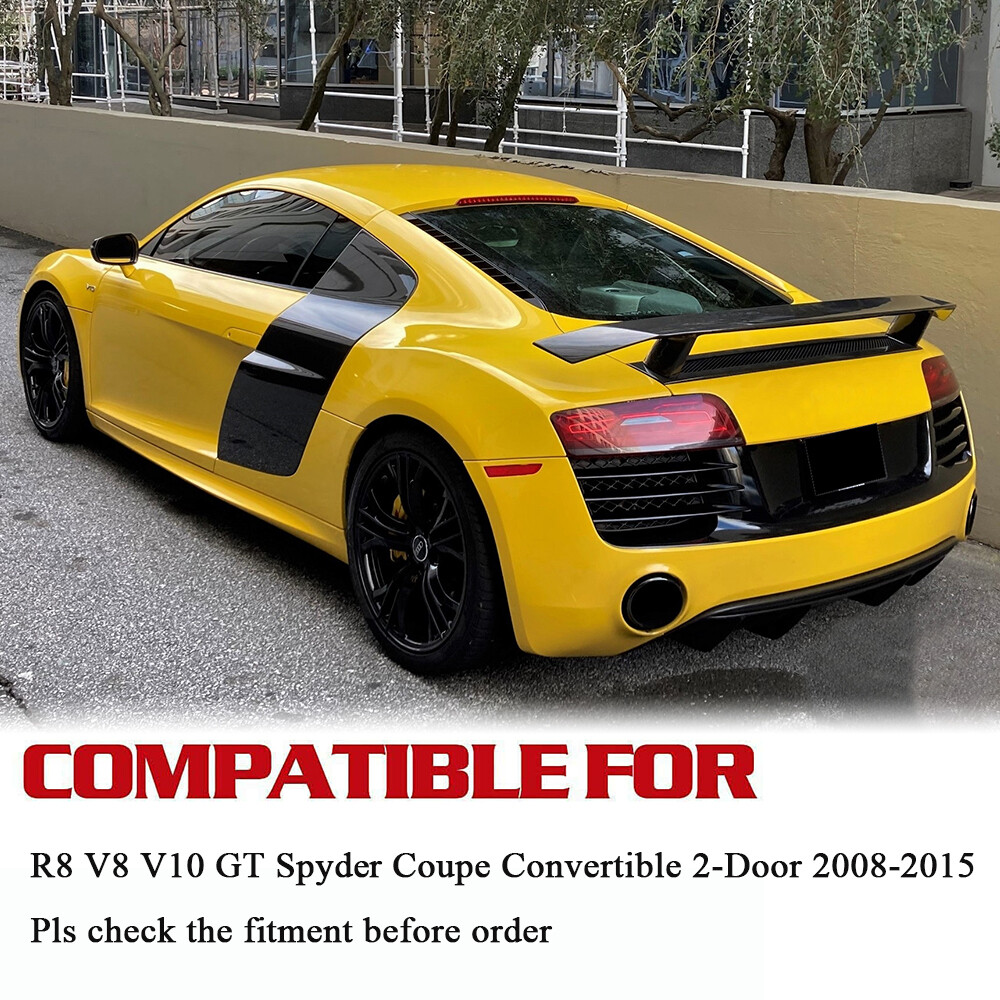 For Audi R8 GT V8 V10 Coupe 08-15 Carbon Fiber Rear Trunk Lip Spoiler Boot Wing