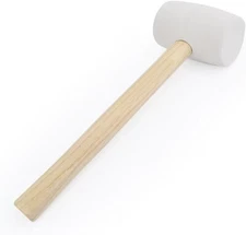Rubber Mallet - 12 oz Anti-Slip Wooden Handle Soft Double Face White 12oz