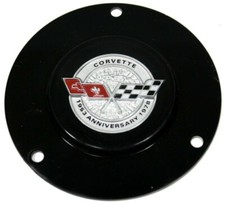 1978 Corvette Horn Button Emblem Cross Crossed Flags Anniversary Logo C3 New