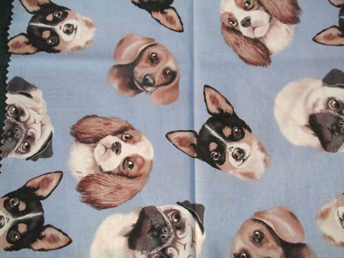 Fabric Red Rooster "Dogs Rule 1" 3 Pc Dog Heads Diff Dogs on White & Blue $3.50 - Picture 6 of 9
