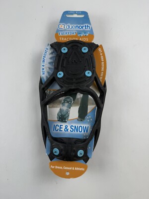 Due North Everyday Snow & Ice Shoe Traction Aids, LRG/XLG  Black