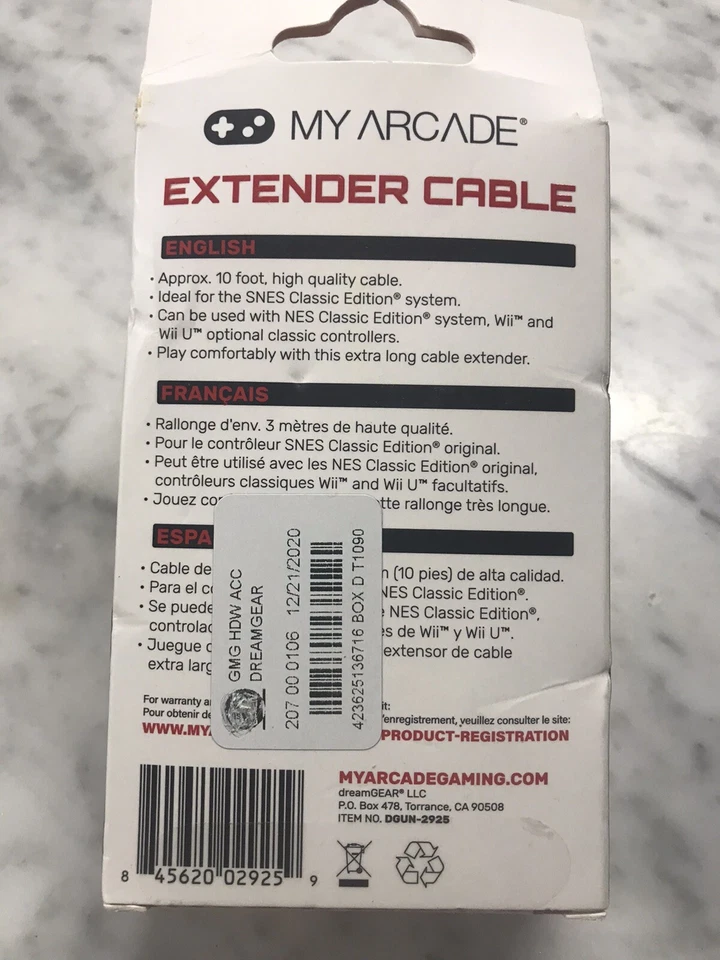 My Arcade Extender Cable 10 ft. for NES Classic and SNES Classic Edition - Image 3 of 3