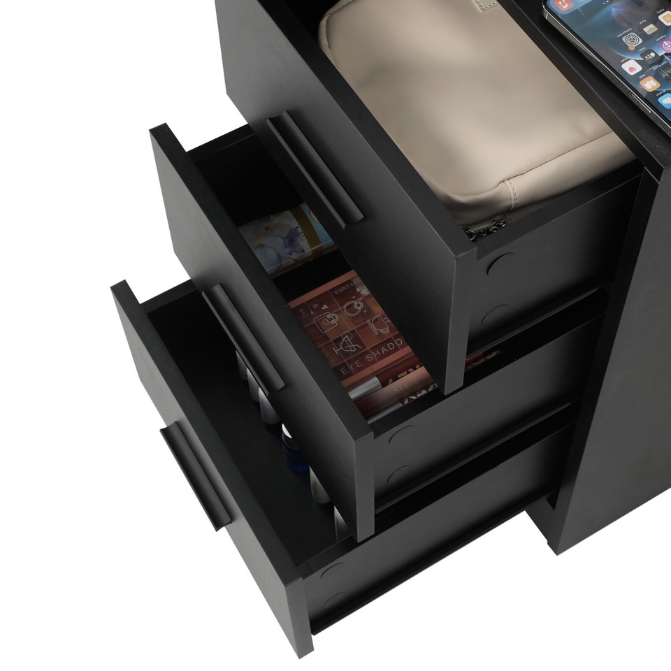 Dressing Table With LED Lights Mirror 5 Drawers Makeup Desk Vanity