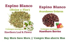 Espino Blanco Hojas Flor Fruta  Hierbas Hawthorne Leaves Flower Berries Herbs
