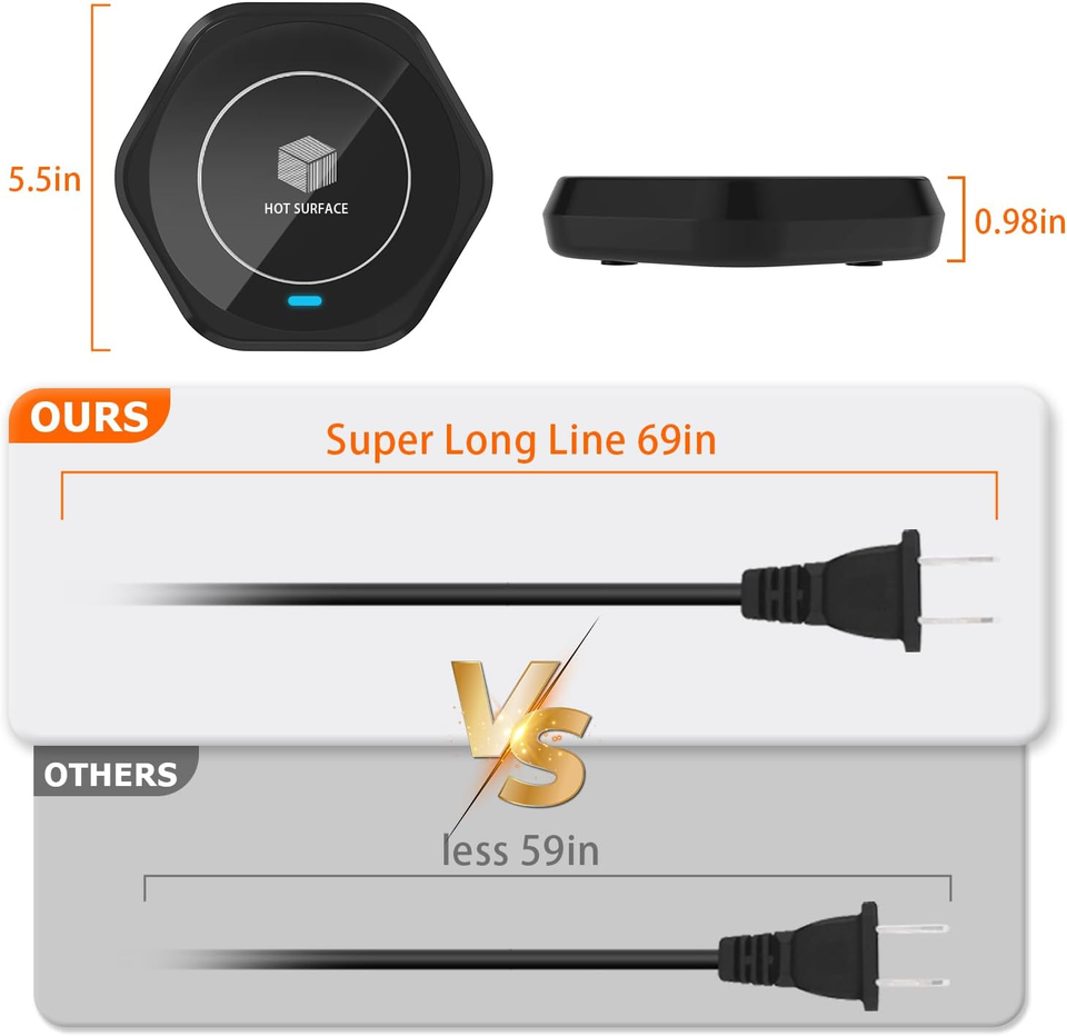 Smart Beverage Heating Plate Candle Wax Cup Warmer Electric Thermostat