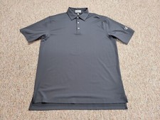 Peter Millar Summer Comfort Polo Shirt Mens Large Grey Golf Performance Stretch