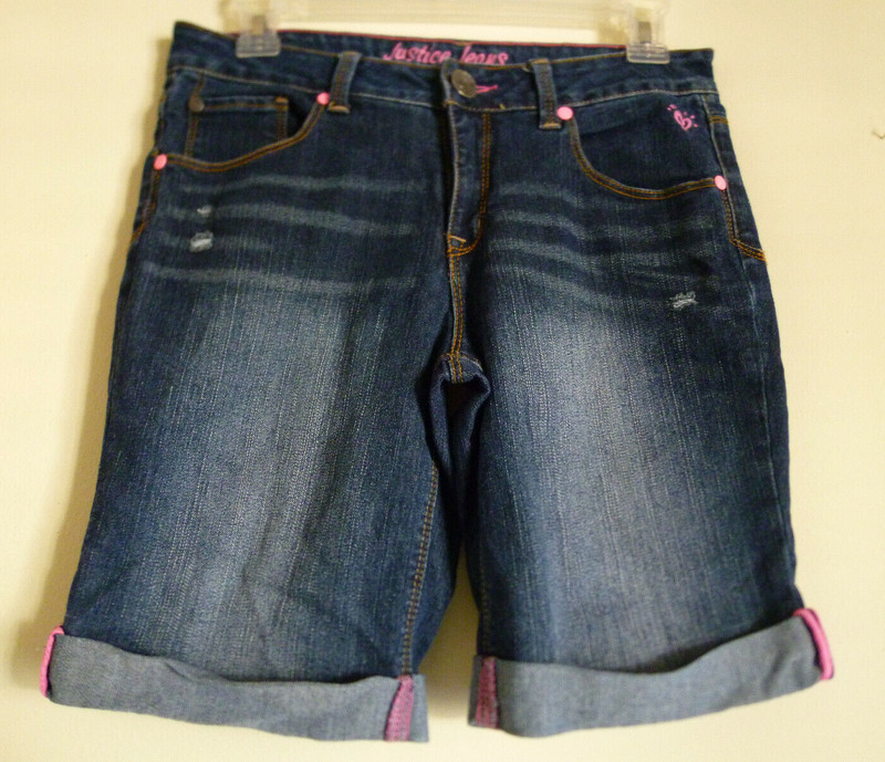 **JUSTICE** Girl's Denim Jeans Pants Shorts ((12 1/2)) Cotton,Polyester.Spandex.