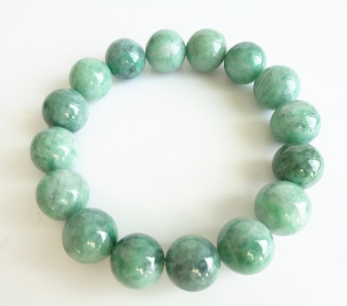 Jadeite Carved 12MM Beads Bracelet - Photo 1 sur 8