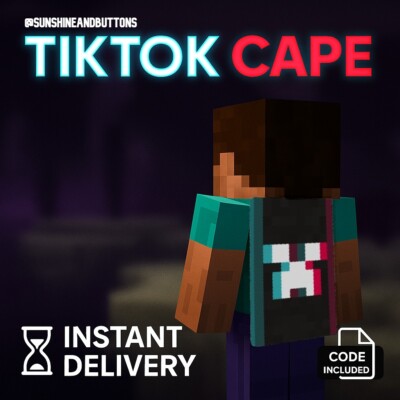  Minecraft TikTok Cape Code for Bedrock & Java  Ultra ️Rare  2024 Cape - GLOBAL