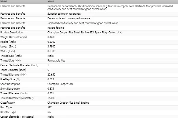 Paquete de 8 bujías de cobre Champion para camioneta Fargo FK8 1957 V8-5,0 L Foto 3 de 4