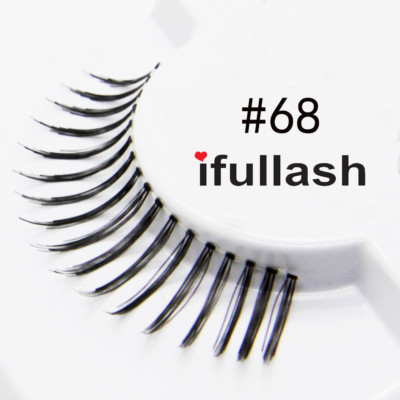 #68  6 or 12 pairs of ifullash 100% human hair Eyelashes- BLACK