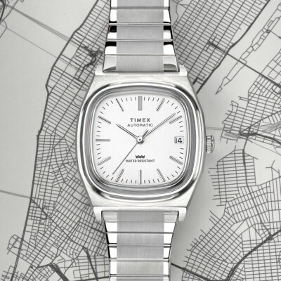 Q Timex 1983 Automatic Reissue Classic Stainless Steel 34mm