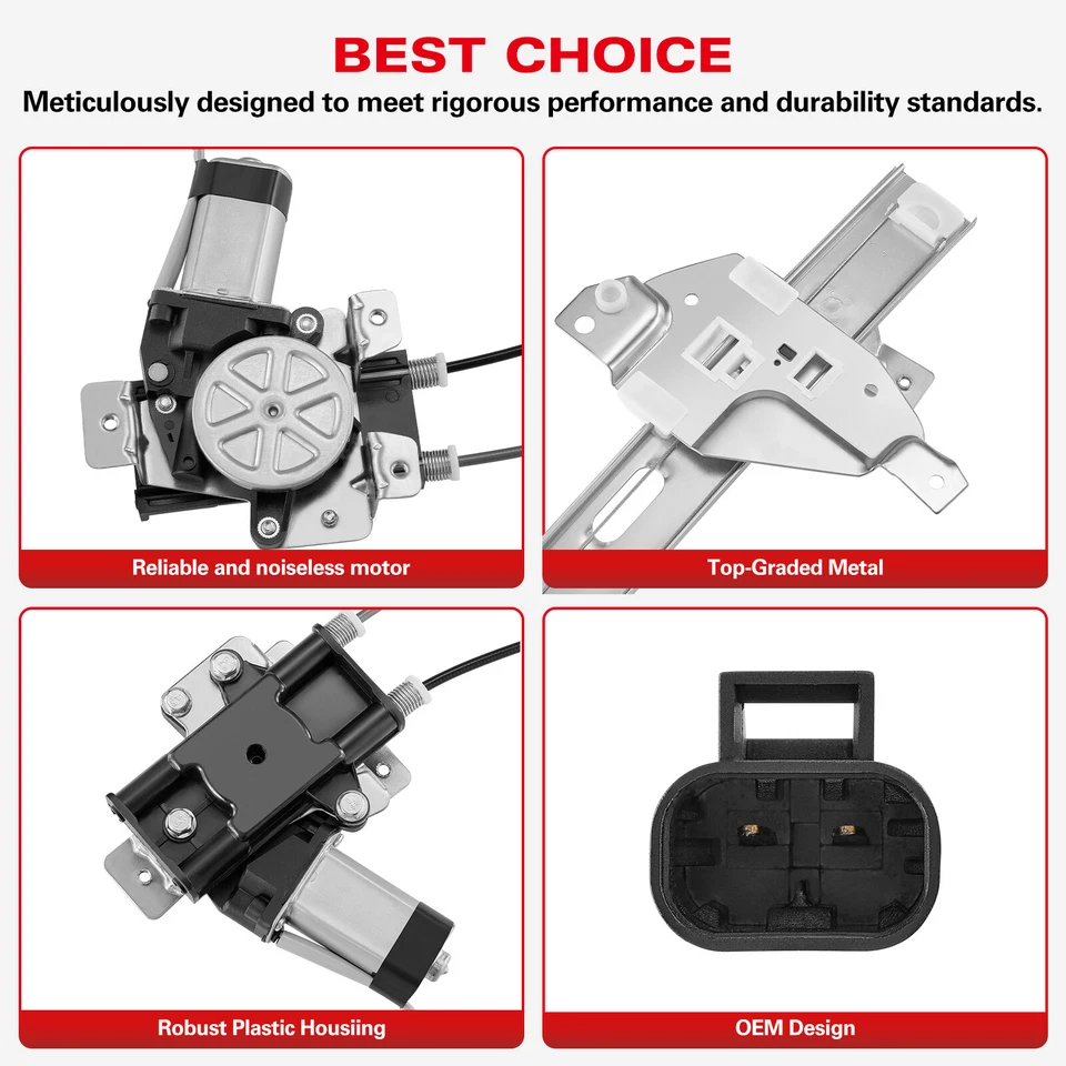 Регулятор стеклоподъемника заднего левого со стороны водителя с двигателем для Buick Century 1997-2005 - Изображение 2 из 4