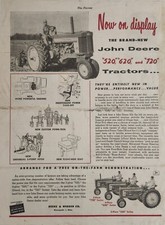 1956 Print Ad John Deere 520, 620, 720 Tractors 4 Models ShownDeere & Webber MN