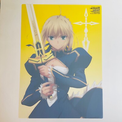 Fate/Zero Saber Limited Transparent Poster Rare Anime Japan 2012