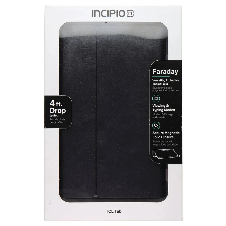 Incipio Faraday Leather Folio Case for TCL Tab 8 - Black - Image 2 of 4
