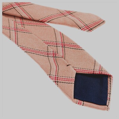 peach plaid tie