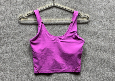 Lululemon Shirt Women 6 Fuchsia Align Crop Tank Top Padded Athleisure Yoga Run