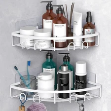 Corner Shower Caddy, 2 Pack Adhesive Bathroom Shower Corner Organizer Shelf, ...