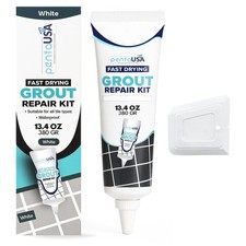 Tile Grout Repair Kit - White Premixed Acrylic Sanded Grout, Water-Resistant ...