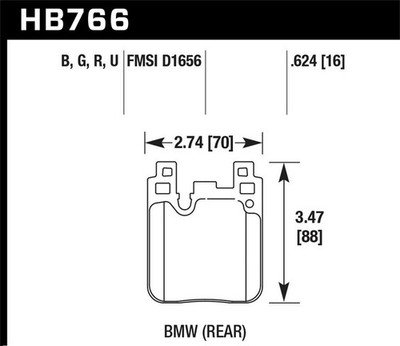 Rear Disc Brake Pad Set FOR 2015-2018 BMW M3